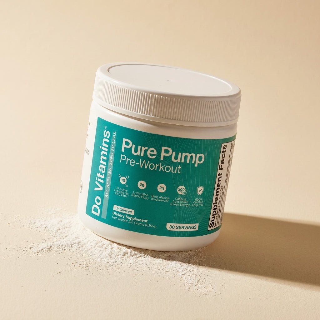 PurePump Unflavored 30-serving pre-workout container.