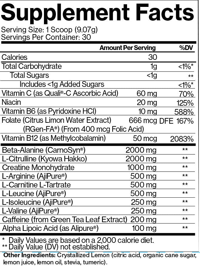 Pre-Workout Supplement - PurePump® Lemon