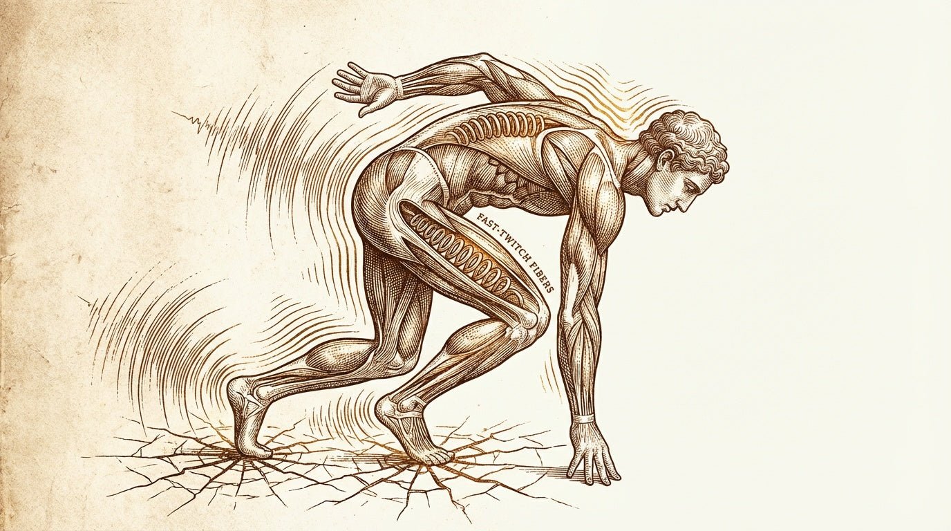 Anatomical runner launching from a sprint start